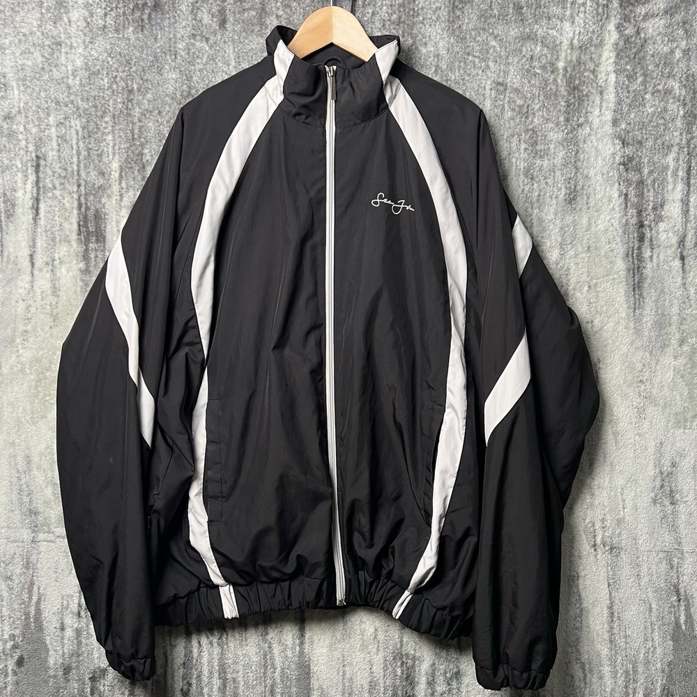 Vintage Y2K Sean John Jacket Black White Full Zip Men's Size 2XL